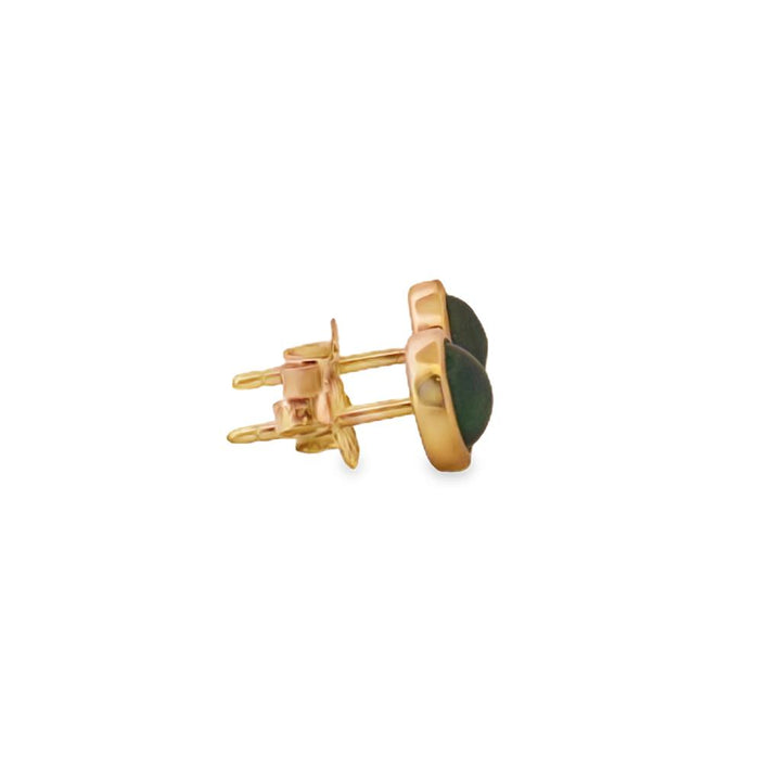 1.02 CTW Ethiopian Opal 14K Yellow Gold Bezel-Set Stud Earrings