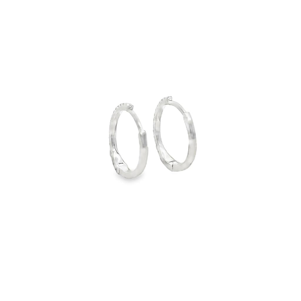 0.09 CTW Diamond 14K White Gold Mini Hoop Earrings