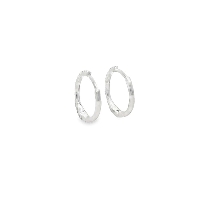 0.09 CTW Diamond 14K White Gold Mini Hoop Earrings