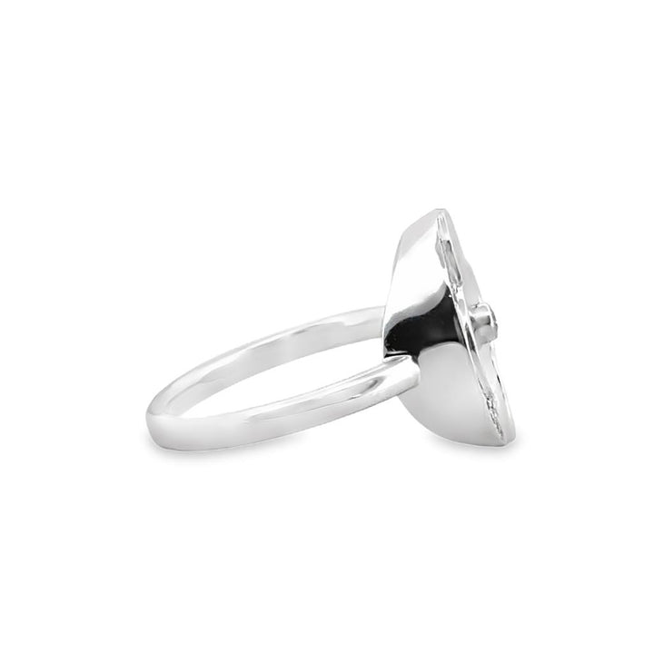 Doves 0.12 CTW Diamond 18K White Gold Clover Ring