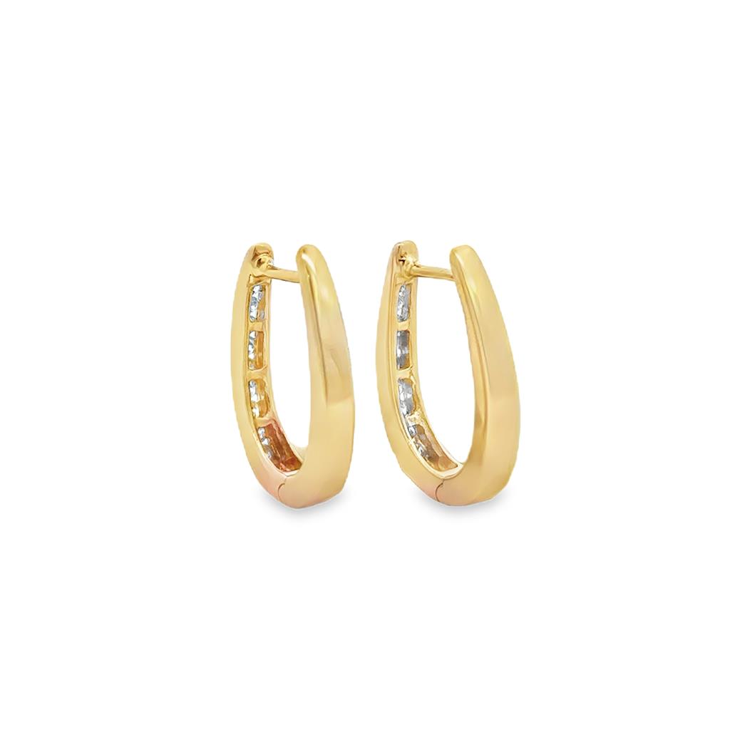 Pre-Owned Diamond Hoop Earrings 14K Yellow Gold – 19.5mm