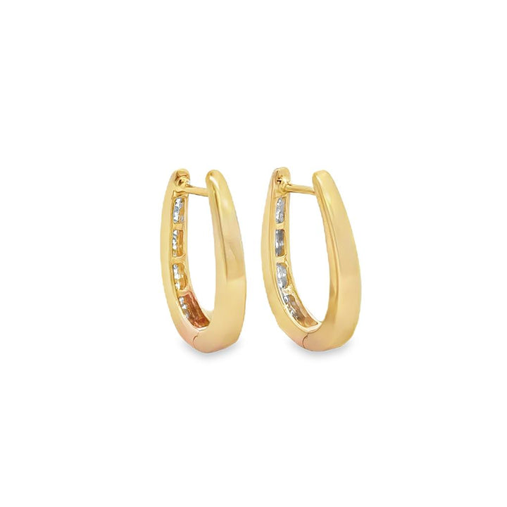 Pre-Owned Diamond Hoop Earrings 14K Yellow Gold – 19.5mm