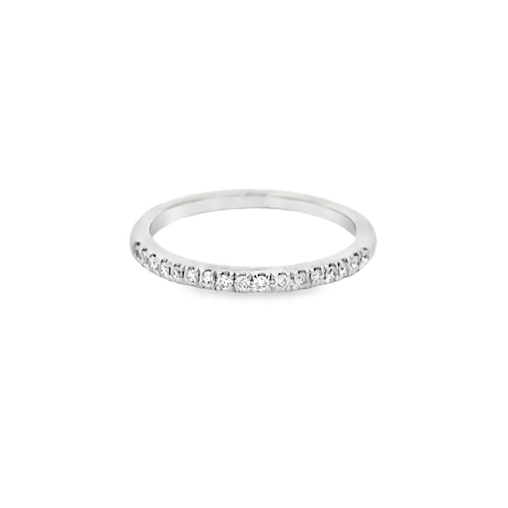 0.17 CTW Diamond Half Band Platinum Stackable Ring