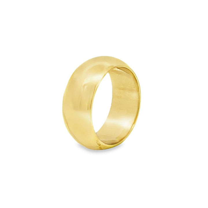14K Yellow Gold 8mm Wide Band Ring – Size 6