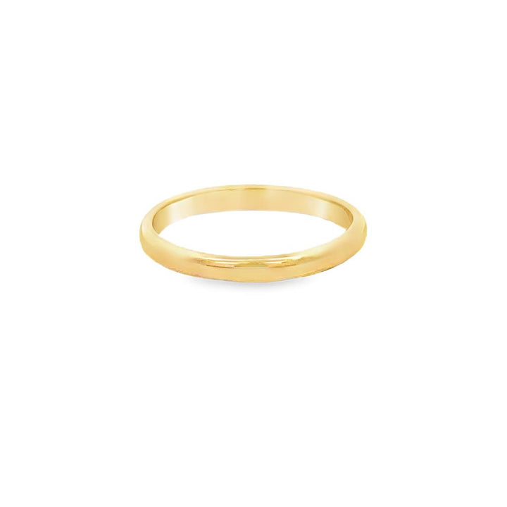 18K Yellow Gold 2mm Ladies Wedding Band