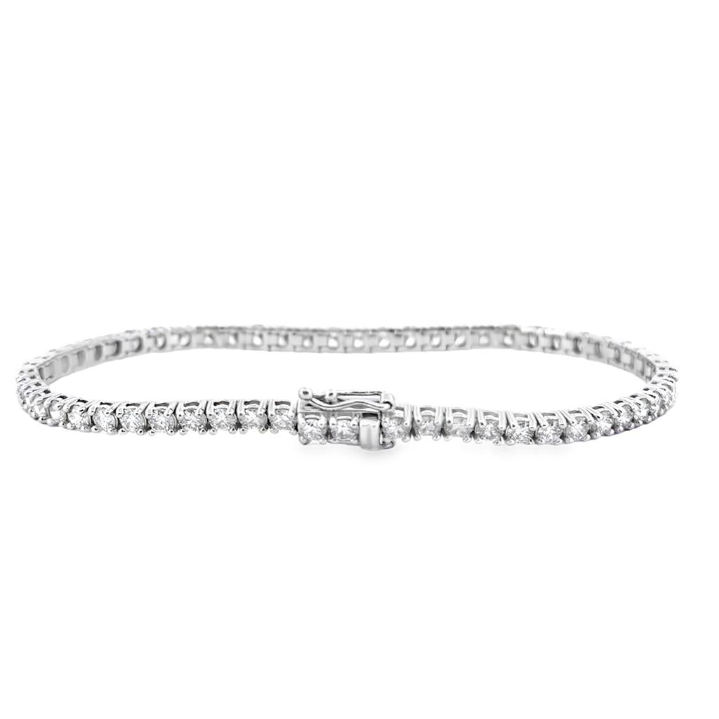 4.30 CTW Diamond Tennis Bracelet in 14K White Gold