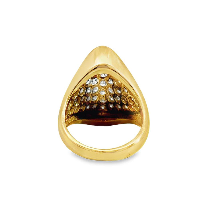 1.40 CTW Diamond Triangular Pavé 14K Yellow Gold Ring