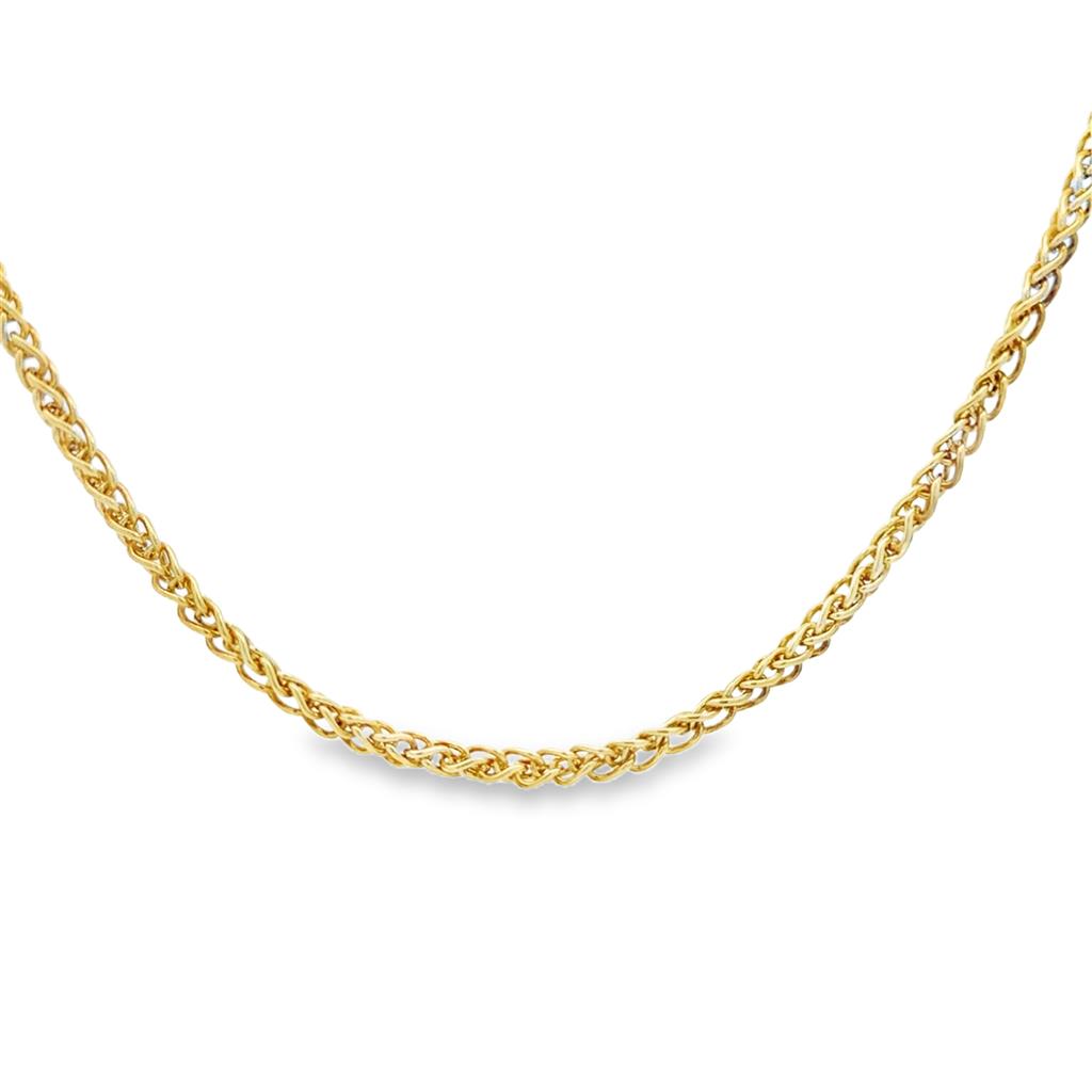 14K Yellow Gold Wheat Chain Necklace – 24”