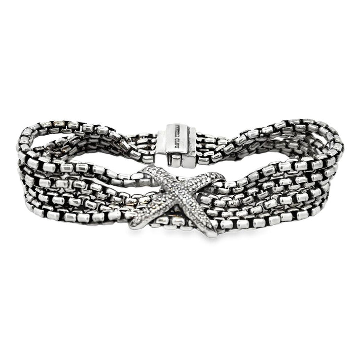 Pre-Owned David Yurman Diamond Sterling Silver Multi-Chain Bracelet – 7.5"