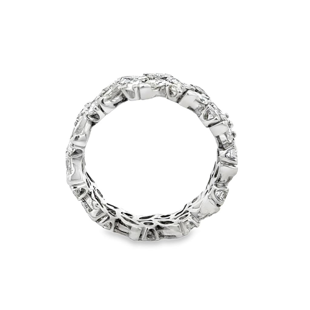 3.96 CTW Diamond Platinum Wide Band Ring