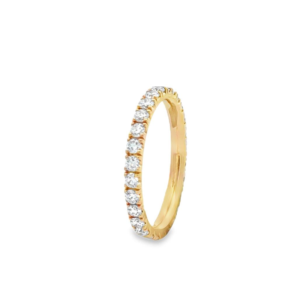 1.08 CTW Diamond 18K Yellow Gold Eternity Band Ring