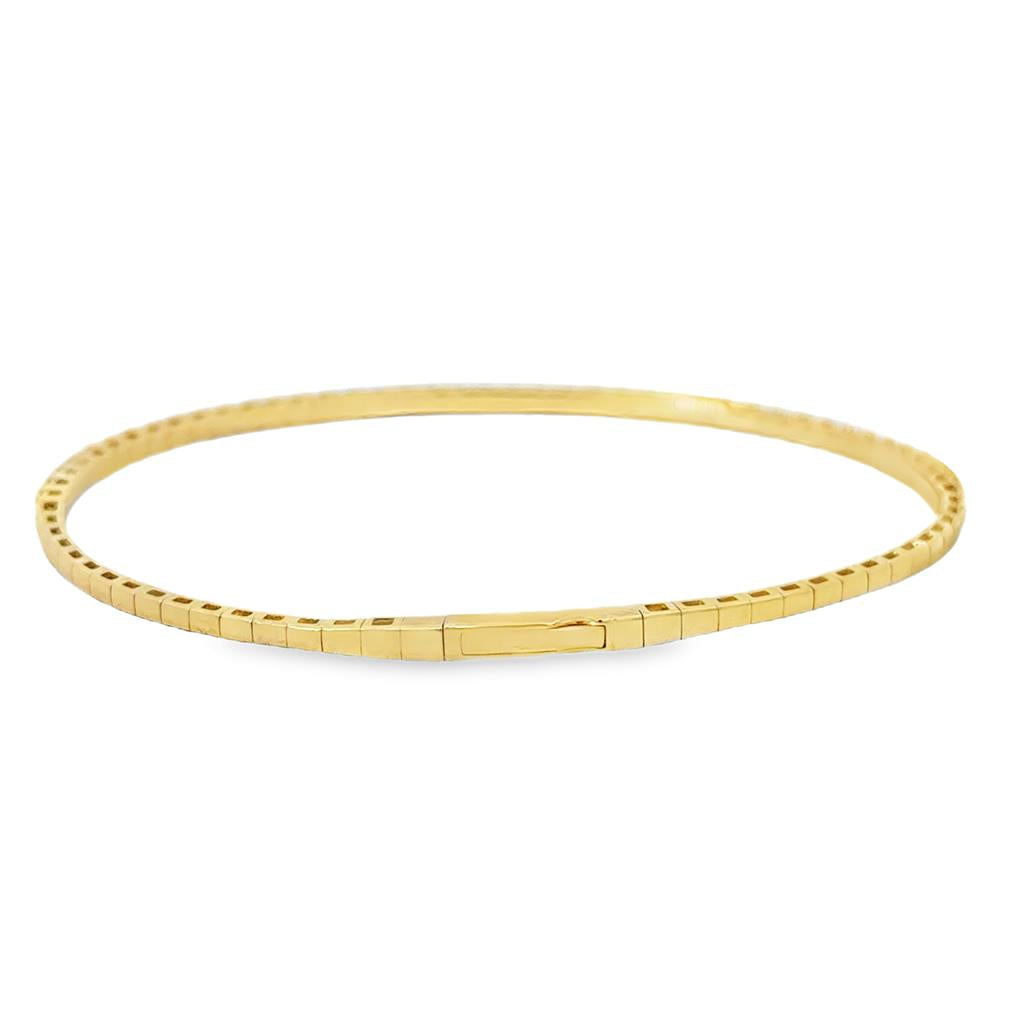 0.92 CTW Diamond Flexible Bangle Bracelet in 14K Yellow Gold