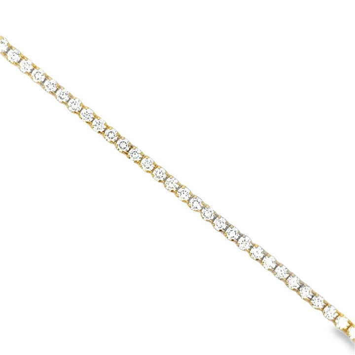 2.87ctw Diamond Tennis Bracelet – 18K Yellow Gold | 7" | 2.00mm Wide