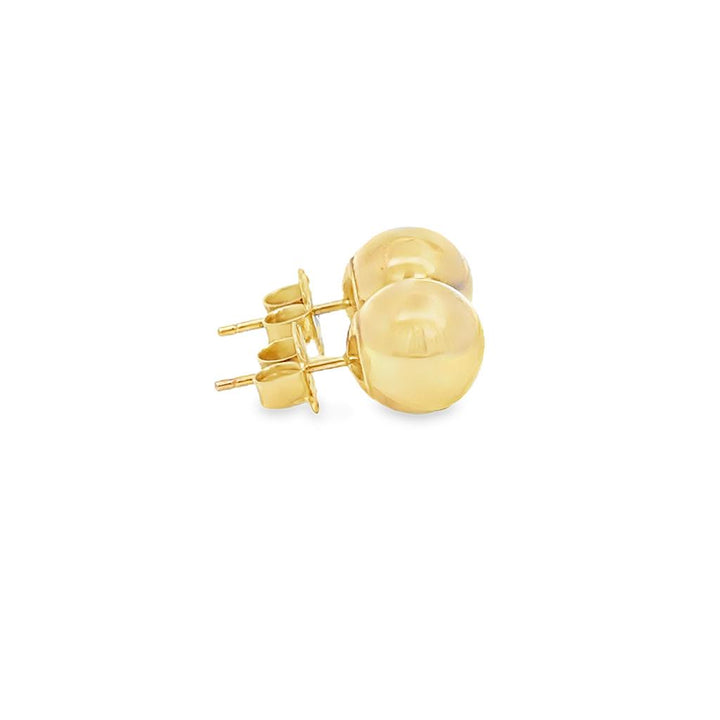 14K Yellow Gold 8mm Polished Ball Stud Earrings