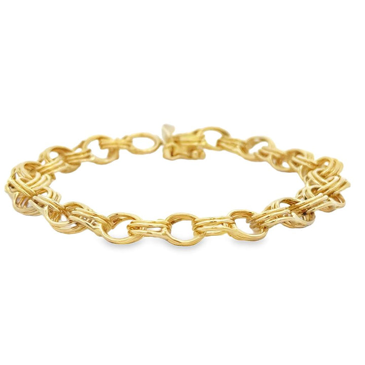 Pre-Owned 14K Yellow Gold Charm Link Bracelet – 9.5mm, 7 3/4"