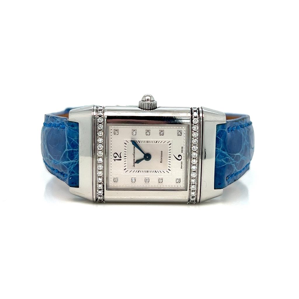 Jaeger-LeCoultre Reverso Quartz Diamond Bezel Women's Watch in Steel