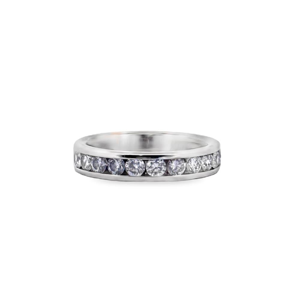 0.65 CTW Diamond 14K White Gold Channel-Set Band Ring