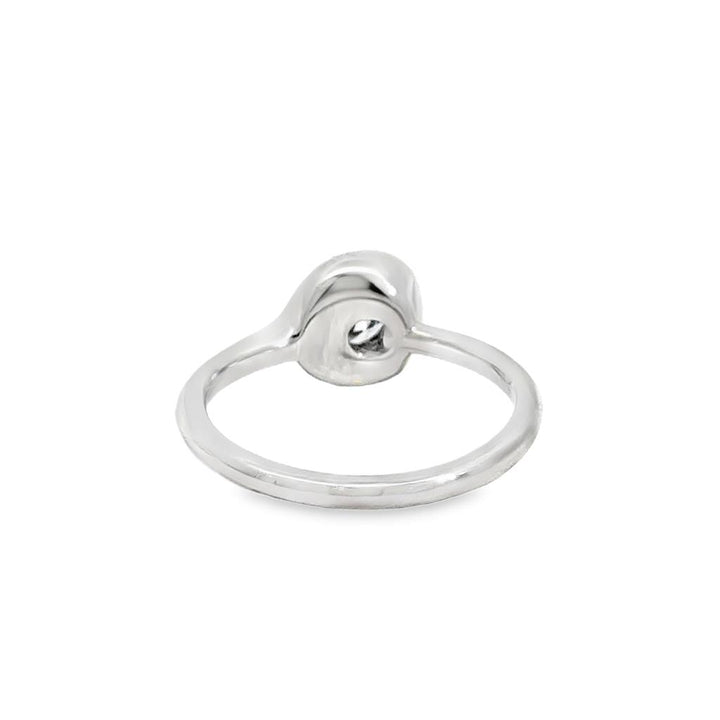 0.61 CT Diamond Platinum Bezel Set Off-Center Ring