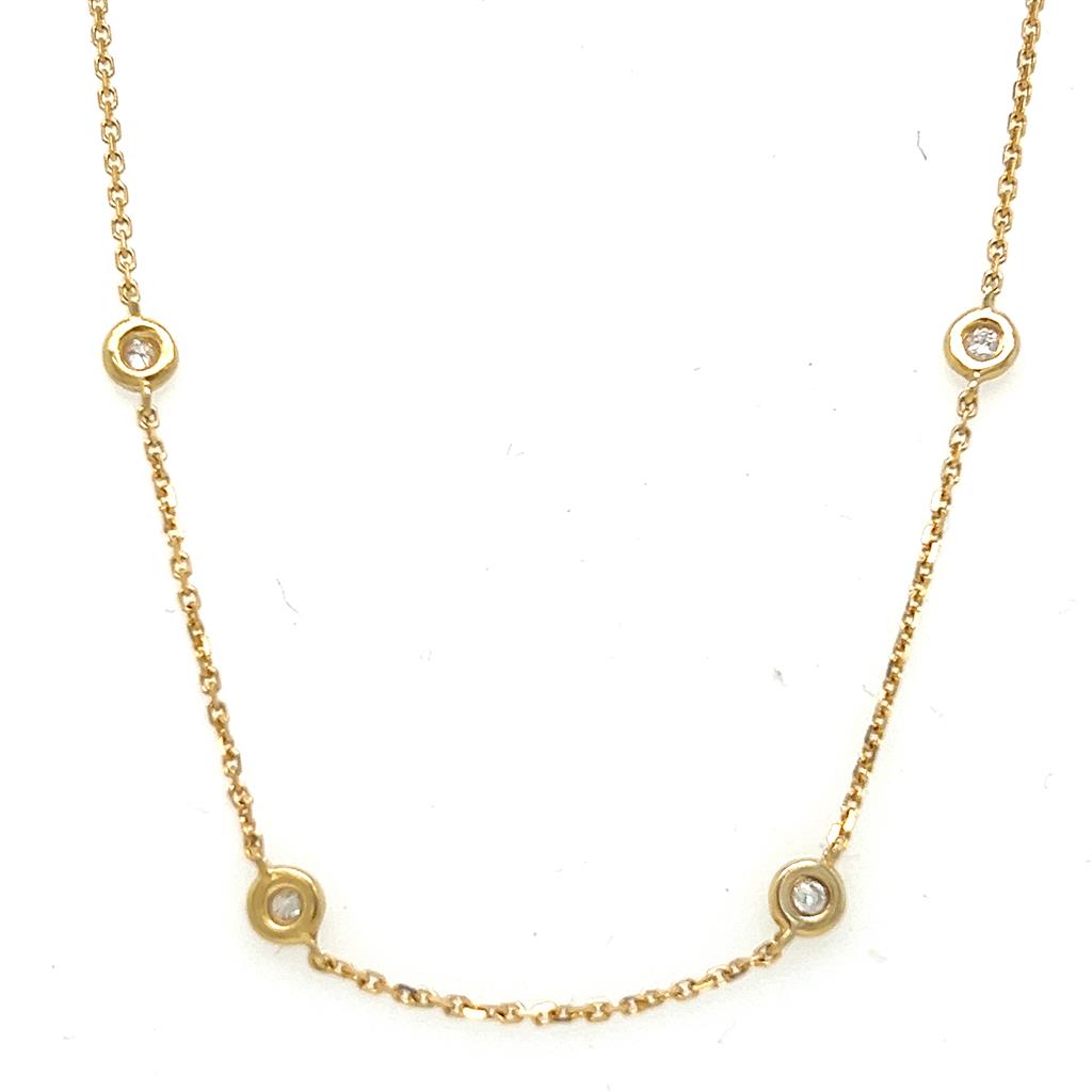 14K Yellow Gold Diamond by the Inch Necklace
