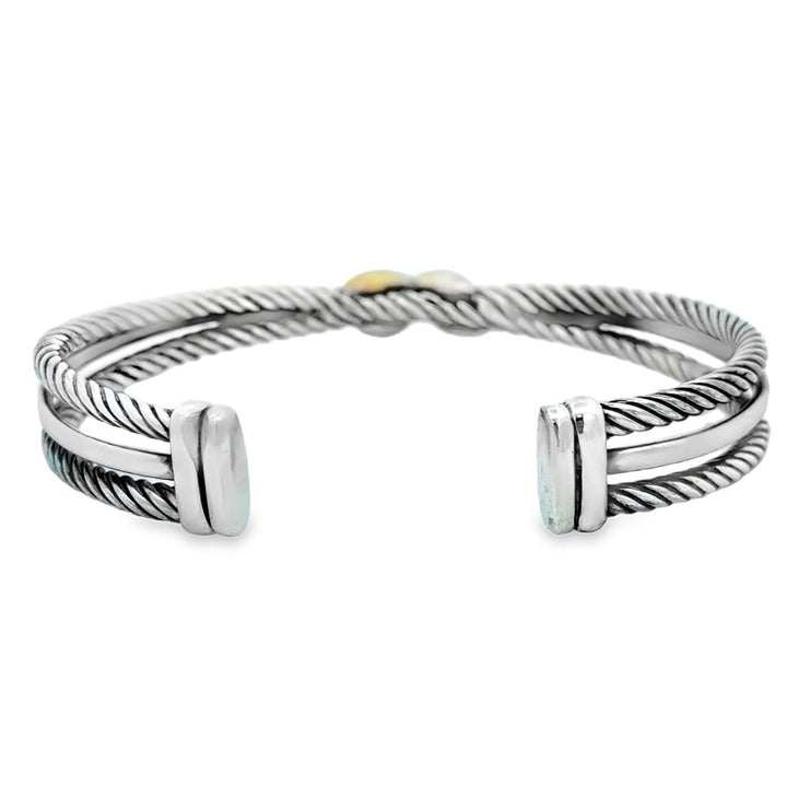 Pre-Owned David Yurman Sterling Silver & 18K Yellow Gold Cuff Bracelet – 6.5mm