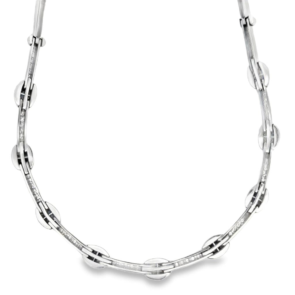 2.50 CTW Diamond & 2.00 CTW Sapphire 18K White Gold Necklace