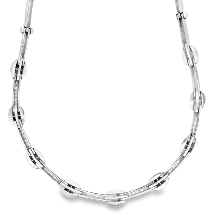 2.50 CTW Diamond & 2.00 CTW Sapphire 18K White Gold Necklace