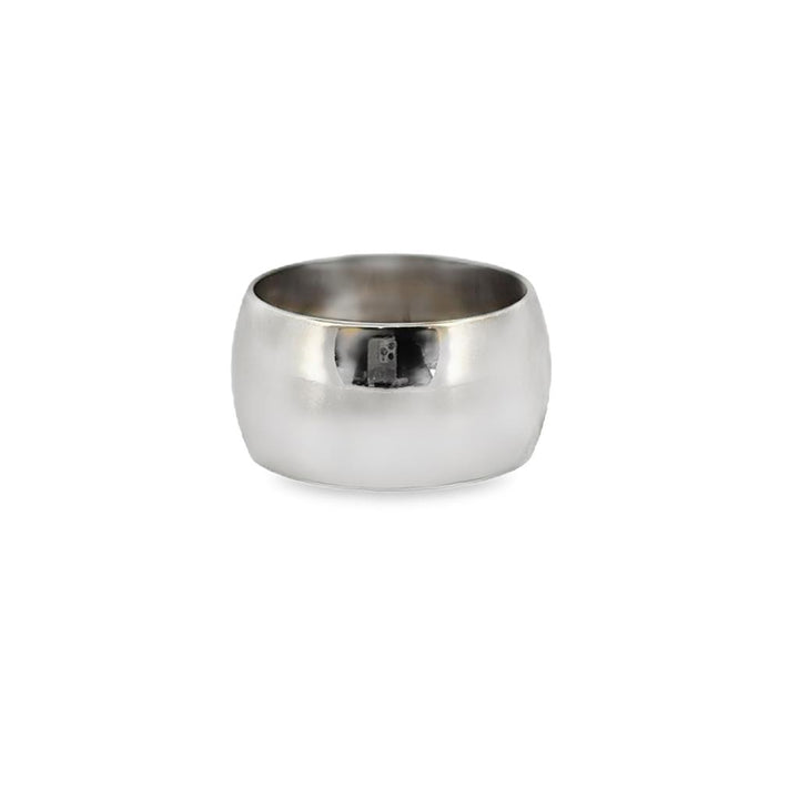 14K White Gold 10mm Wide Heavy Band Ring – Size 5 3/4