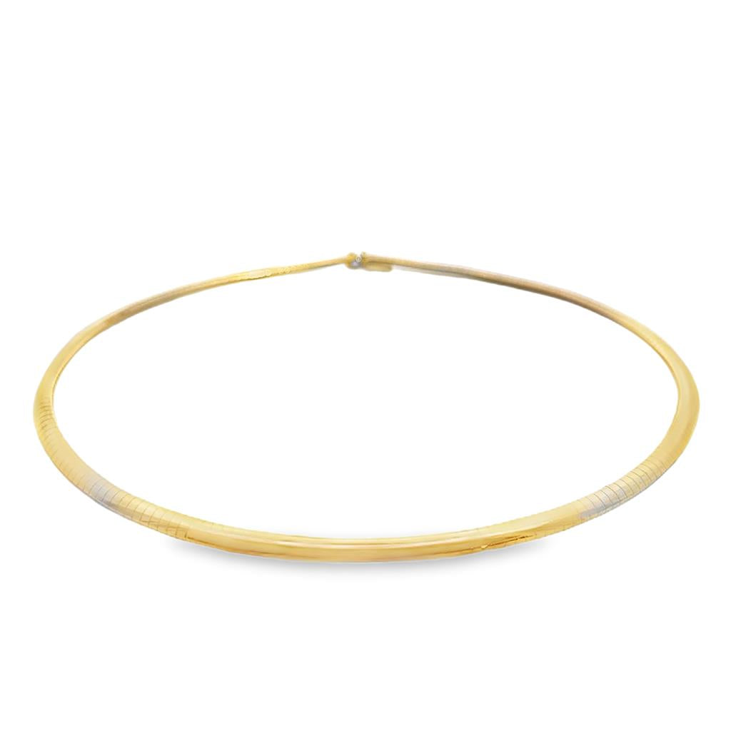 14K Yellow Gold Omega Chain Necklace – 4mm, 16"