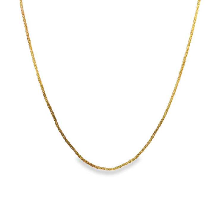 14K Yellow Gold 1.2mm Rope Chain Necklace – 18"