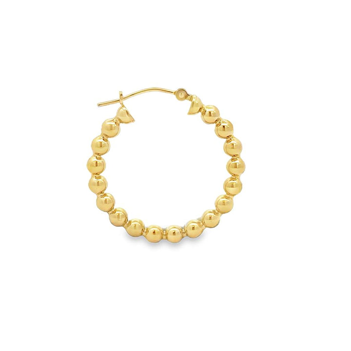 Pre-Owned 14K Yellow Gold Ball Hoop Earrings – 1"