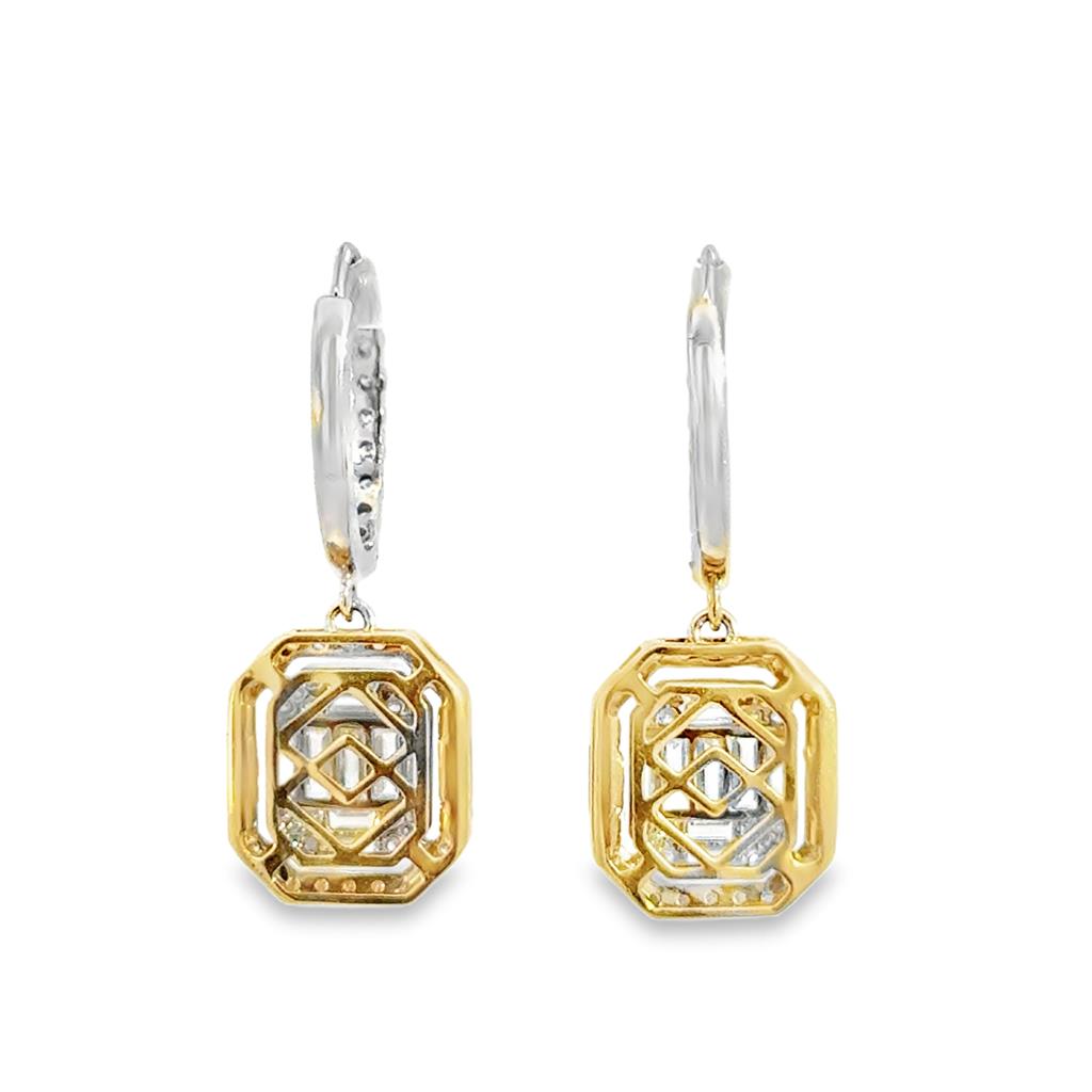 1.05 CTW Diamond 14K Two-Tone Gold Drop Earrings
