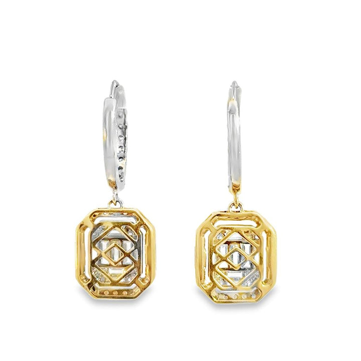 1.05 CTW Diamond 14K Two-Tone Gold Drop Earrings