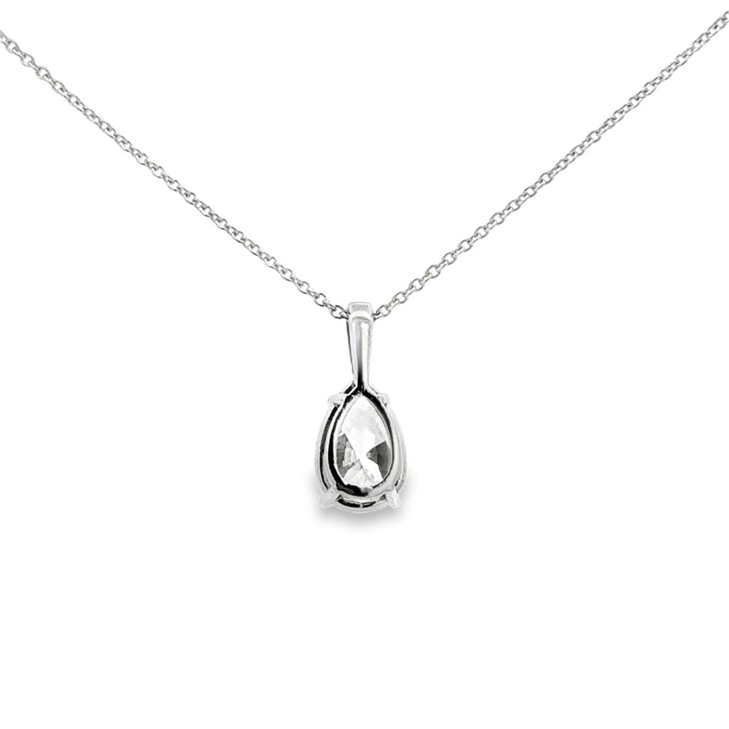 1.06 CT Pear Diamond Solitaire Pendant – 14K White Gold, GIA Certified