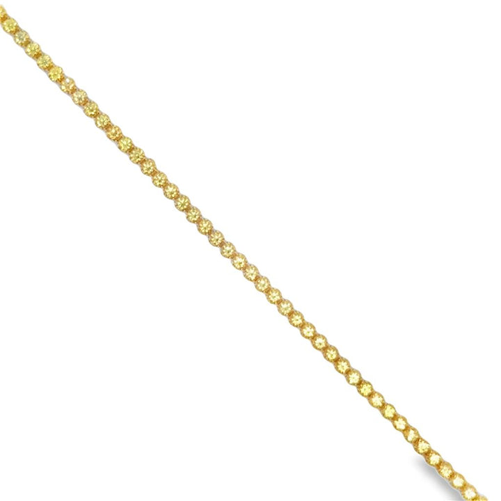 3.09 CTW Yellow Sapphire 18K Yellow Gold Micro Tennis Bracelet