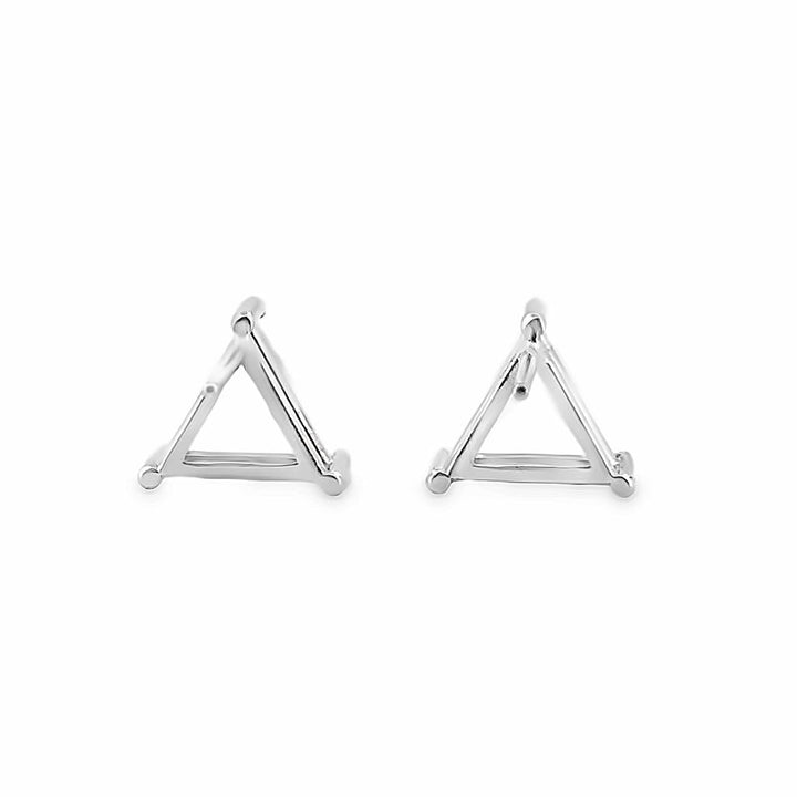 1.41 CTW Trillion Cut Diamond Stud 14K White Gold Earrings