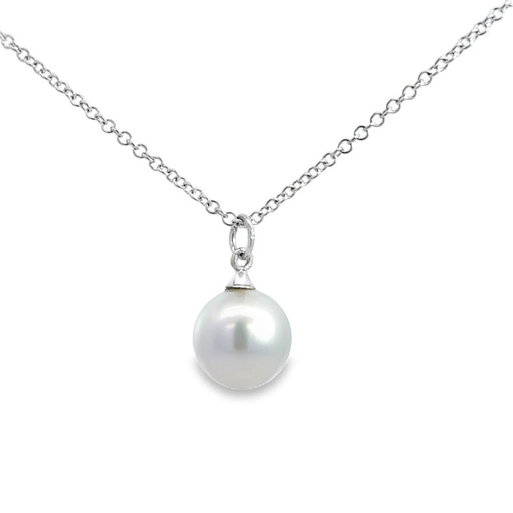 12.5mm White South Sea Pearl Pendant in 14K White Gold