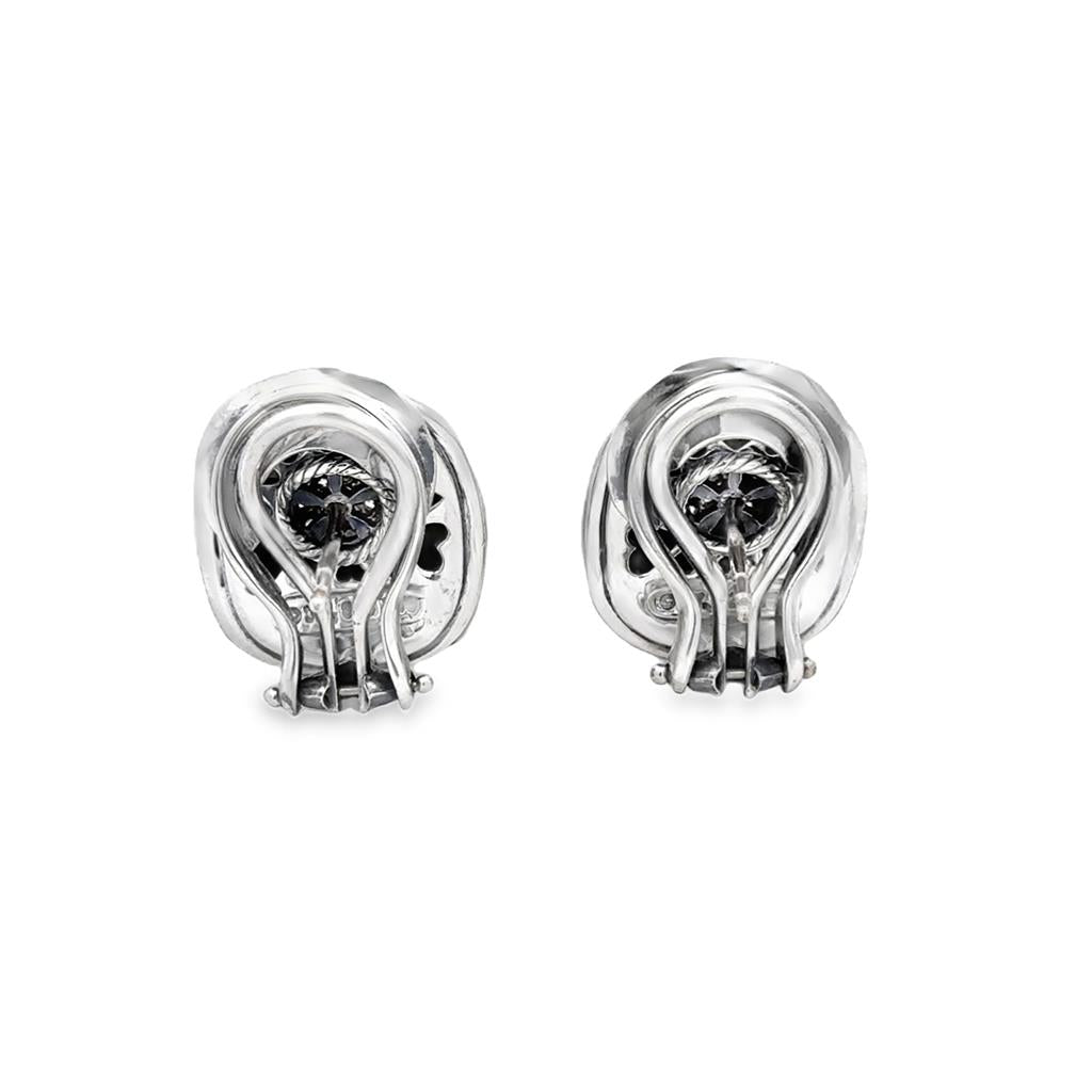 Pre-Owned David Yurman 0.50 CTW Diamond Sterling Silver & 18K Yellow Gold Earrings