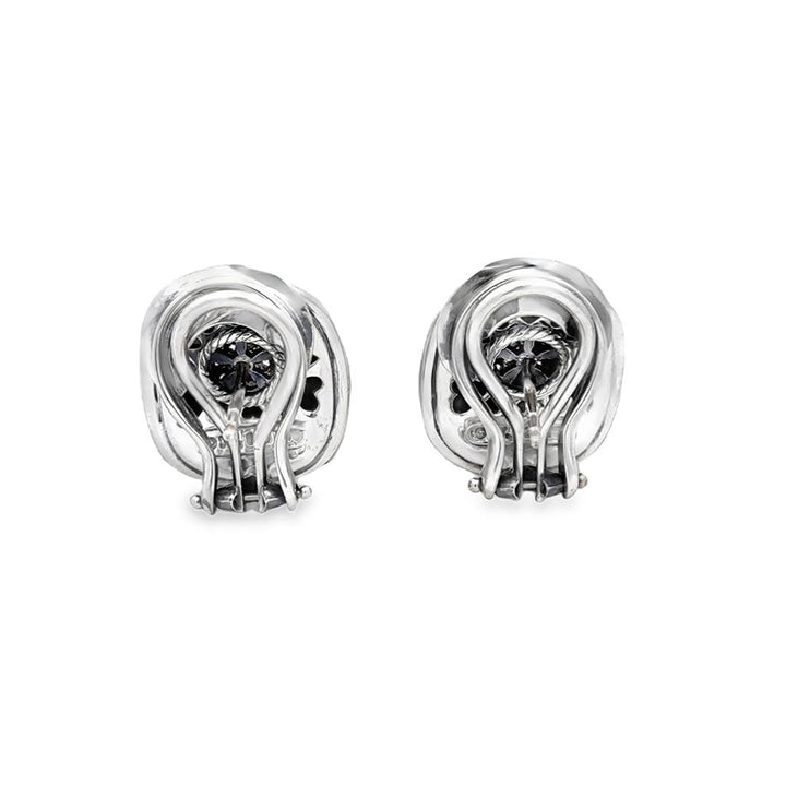 Pre-Owned David Yurman 0.50 CTW Diamond Sterling Silver & 18K Yellow Gold Earrings