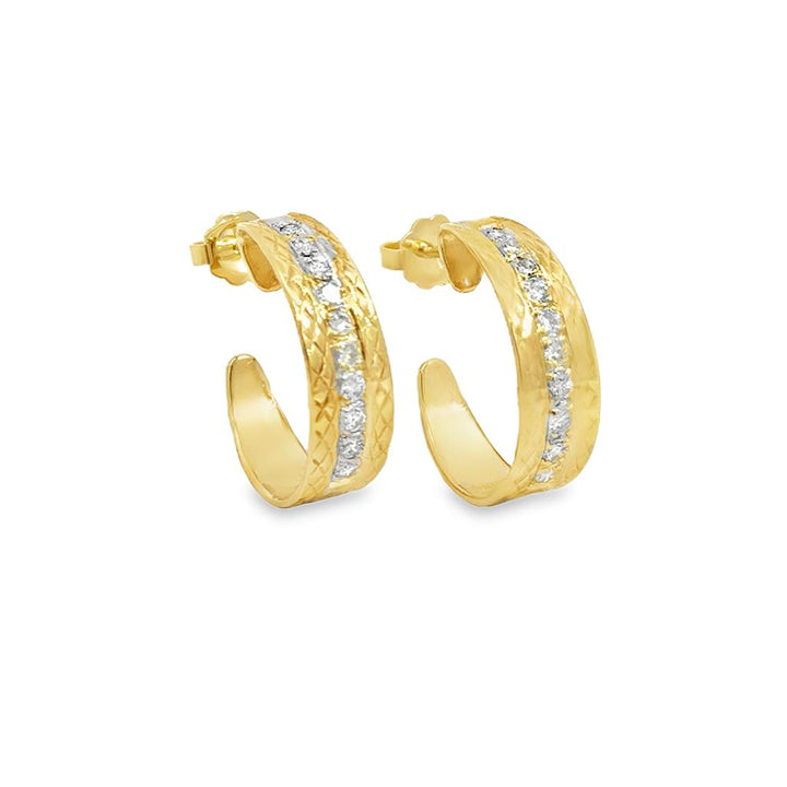 0.30 CTW Diamond 14K Yellow Gold Hoop Earrings