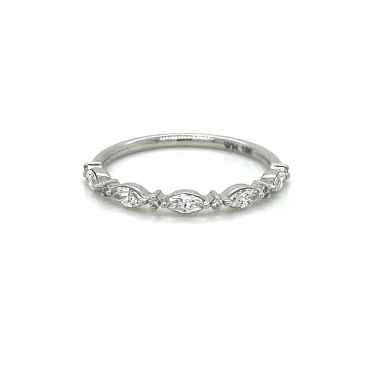 White Gold Marquise and Round Diamond Band