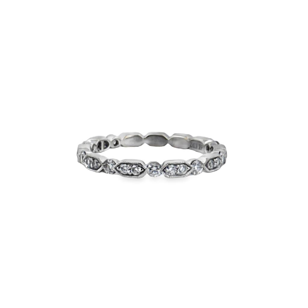 0.42 CTW Diamond Marquise & Round Motif Band – 18K White Gold