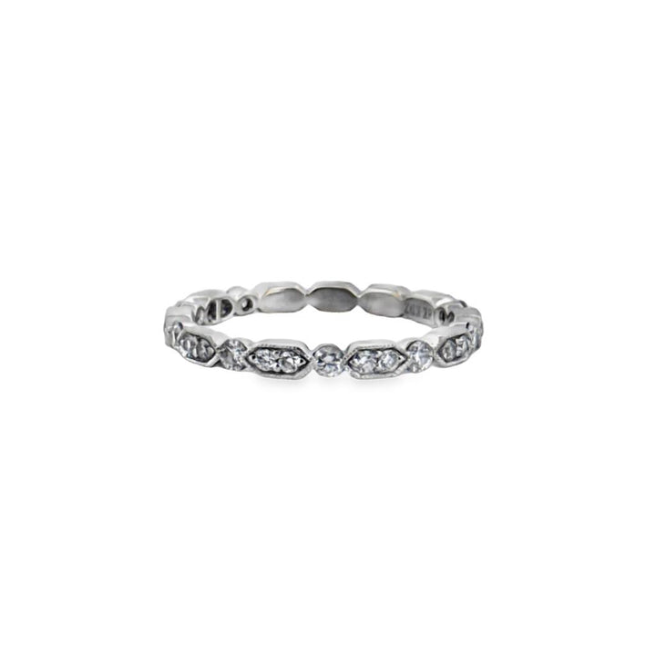 0.42 CTW Diamond Marquise & Round Motif Band – 18K White Gold