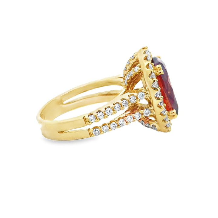 Tsavorite Garnet & Diamond 18K Yellow Gold Ring 0.80 CTW