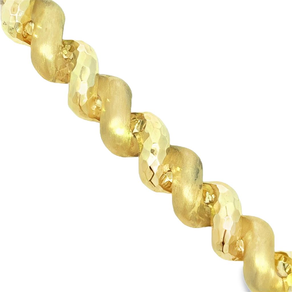 Sal Praschnik 14K Yellow Gold Multi-Texture Link Bracelet – 14.8mm