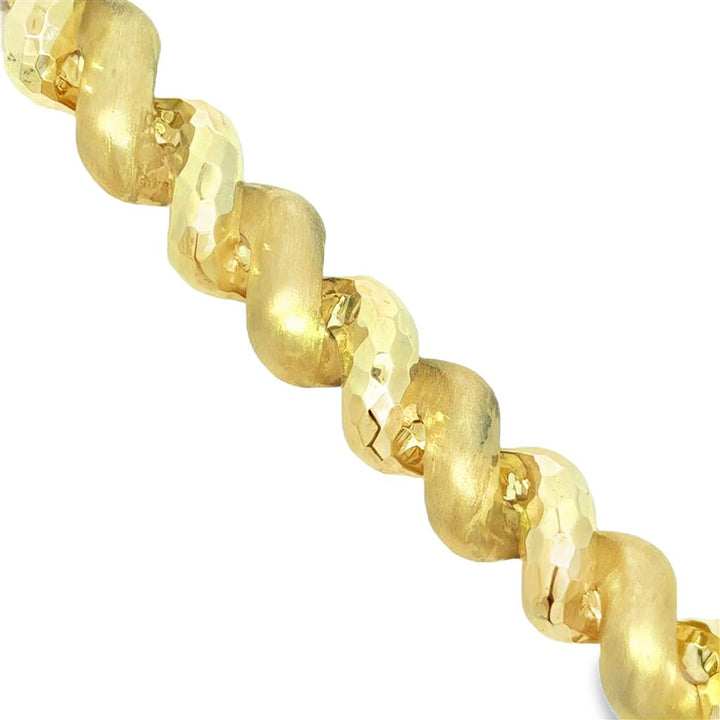 Sal Praschnik 14K Yellow Gold Multi-Texture Link Bracelet – 14.8mm