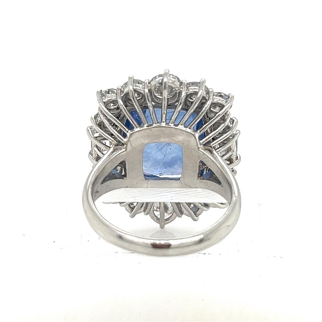 16.52 CT Blue Sapphire and 3.62 CTW Diamond Platinum Ring