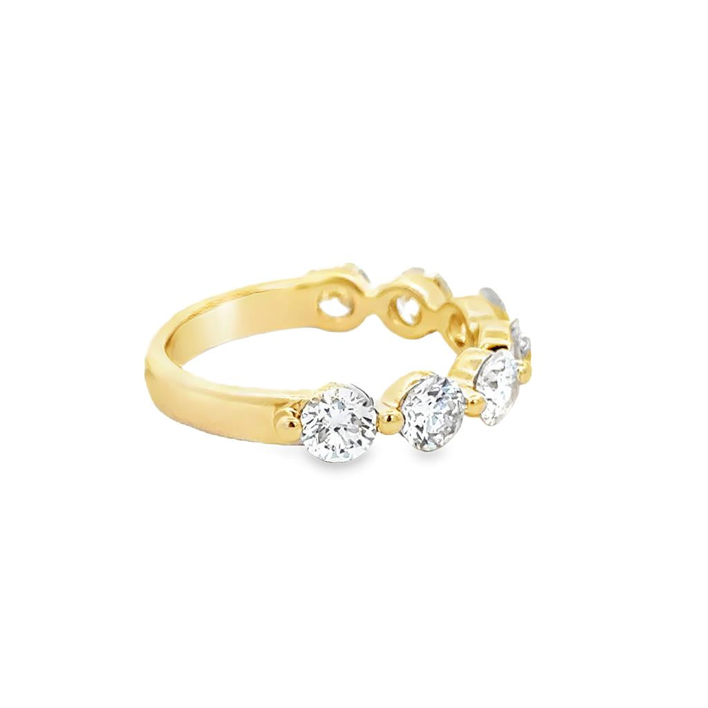 Diamond Band2.01 CTW Diamond 14K Yellow Gold Shared Prong Band Ring