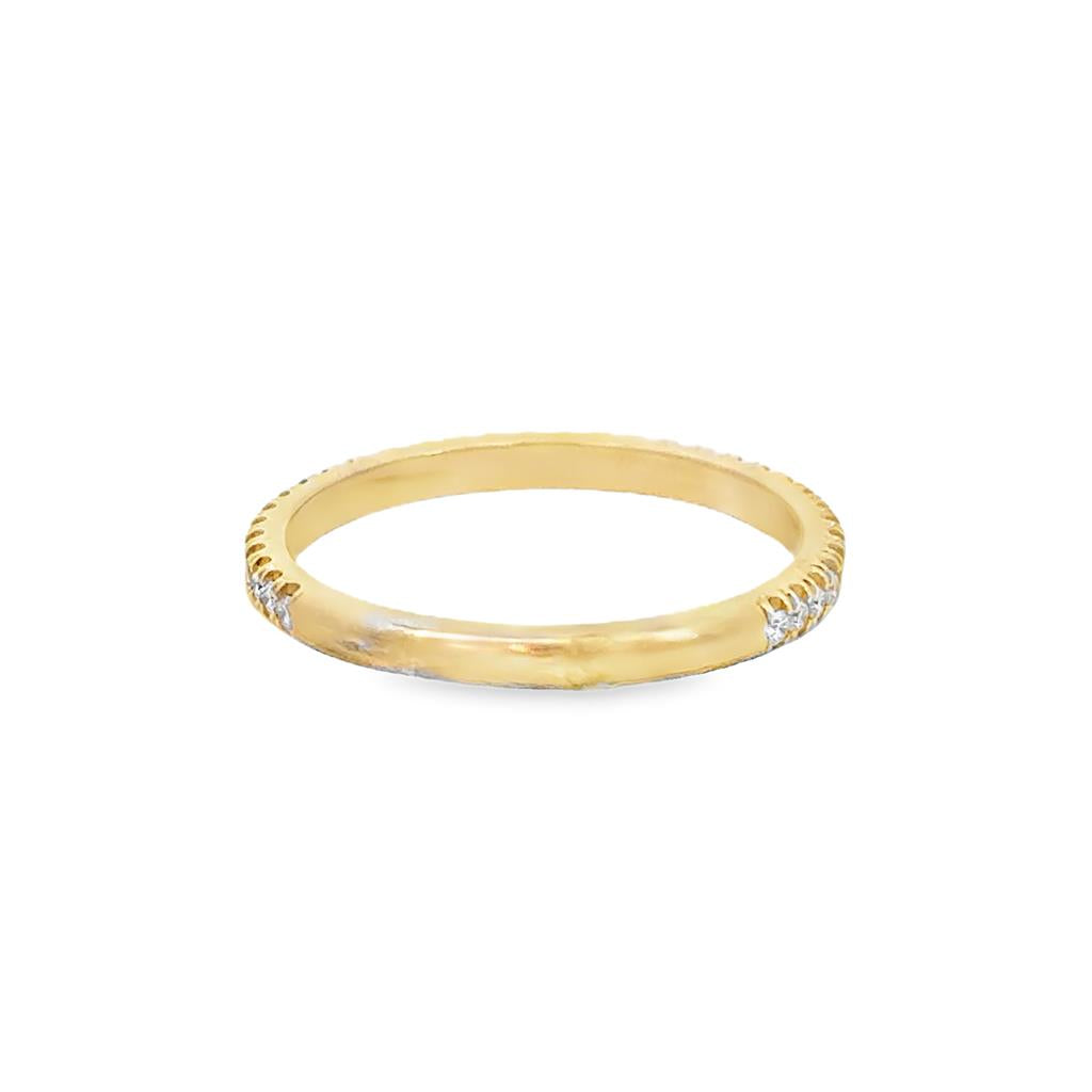 0.26 CTW Diamond 18K Yellow Gold Wedding Band – 1.8mm
