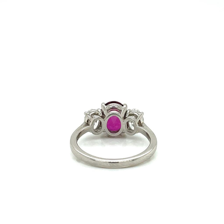 3.02 CTW Ruby and Diamond Platinum Ring