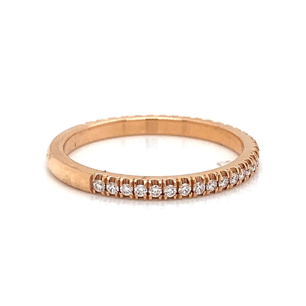 0.26 CTW Round Diamonds 18K Rose Gold Wedding Band